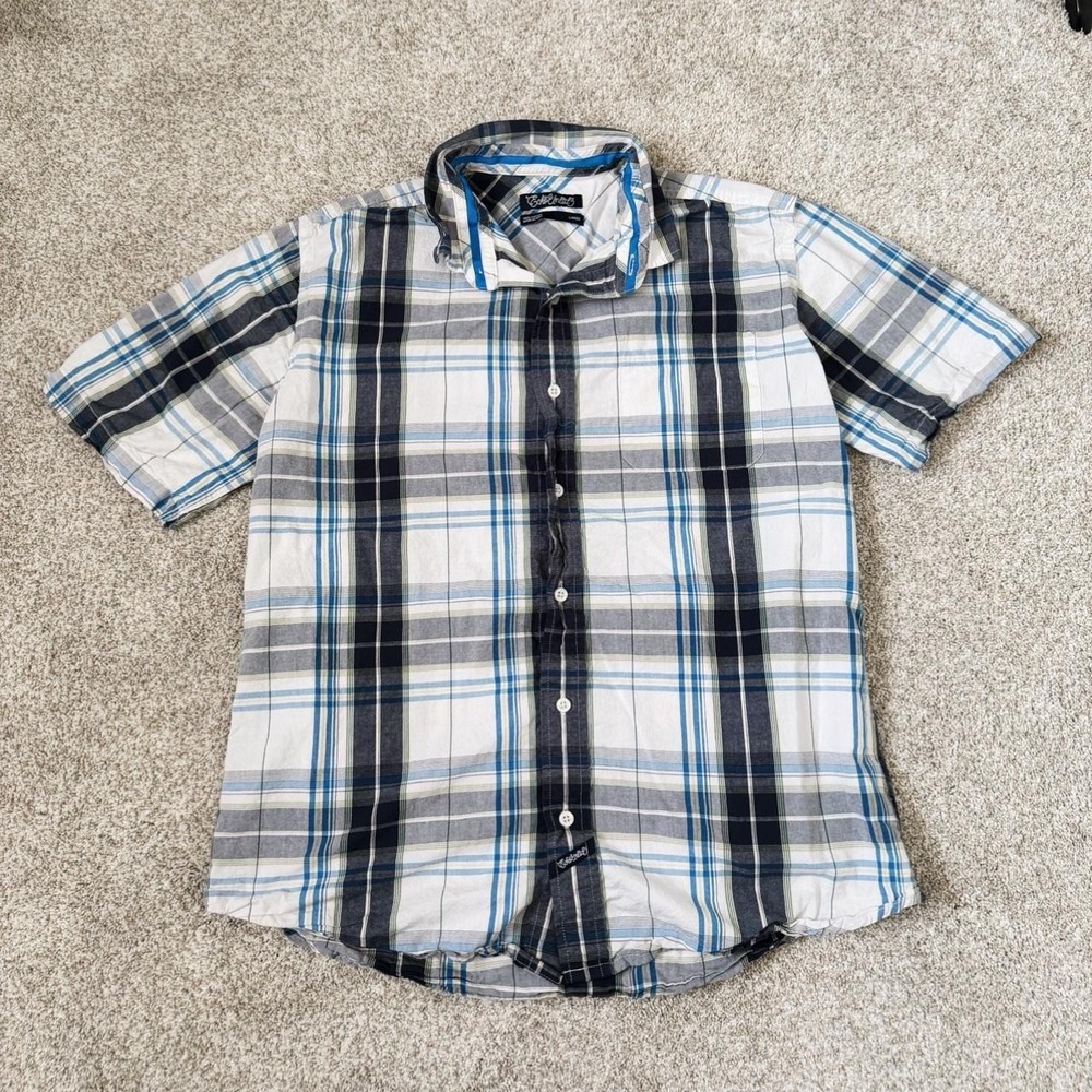 Y2K Vintage Ecko Unltd Men's Plaid Button Up Shirt- Size Large